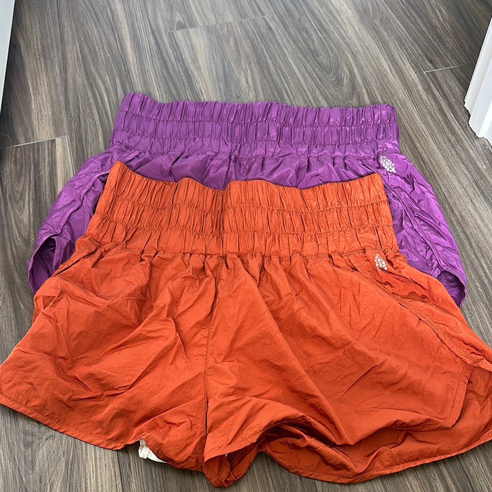 Free People Movement Orange and Purple Women's Athletic Shorts